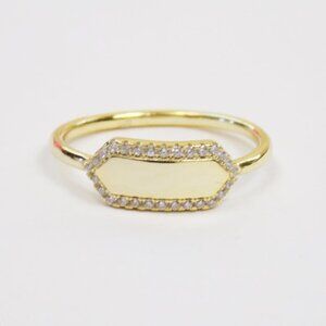 new in box! dainty stacking layering rings signet ring pave cz